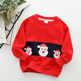 Høst Vinter Nye Gutter Jul Print Crew Neck Sweatshirt