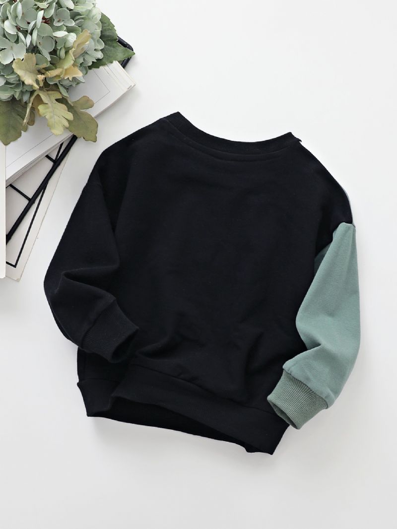 Høst Vinter Nye Gutter Trykt Letter Crew Neck Sweatshirt