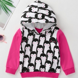 Jenter Casual Søt Penguin Print Hoodie Sweatshirt Vår Høst