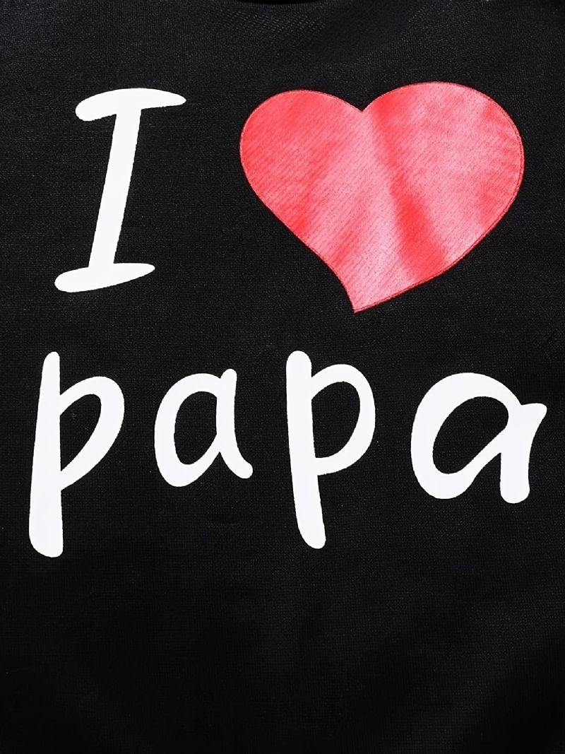 Jenter I Love Papa Pullover Sweatshirt & Matching Jogger Pants Barneklær