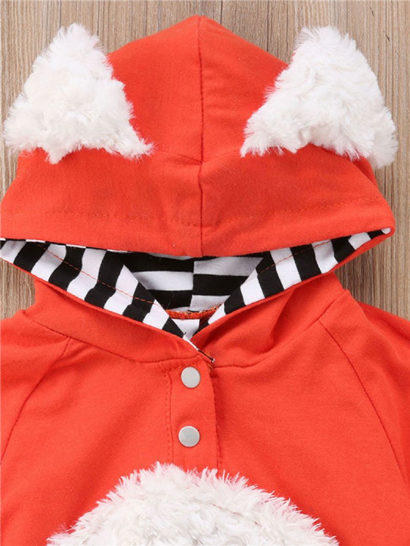 Jenter Og Gutter 3d Tegneserie Dyr Fox Søt Jumpsuit Hettegenser Romper Playsuit Onesies