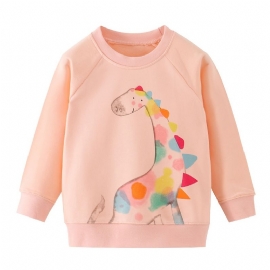 Jenter Søt Langermet Sweatshirt Animal Giraffe Print Topp