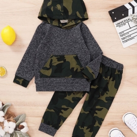 Julepriskutt Baby Barn Gutter Hettegensere Og Matchende Joggebukser Sett Med Camo Print For Høst Vinter Ny