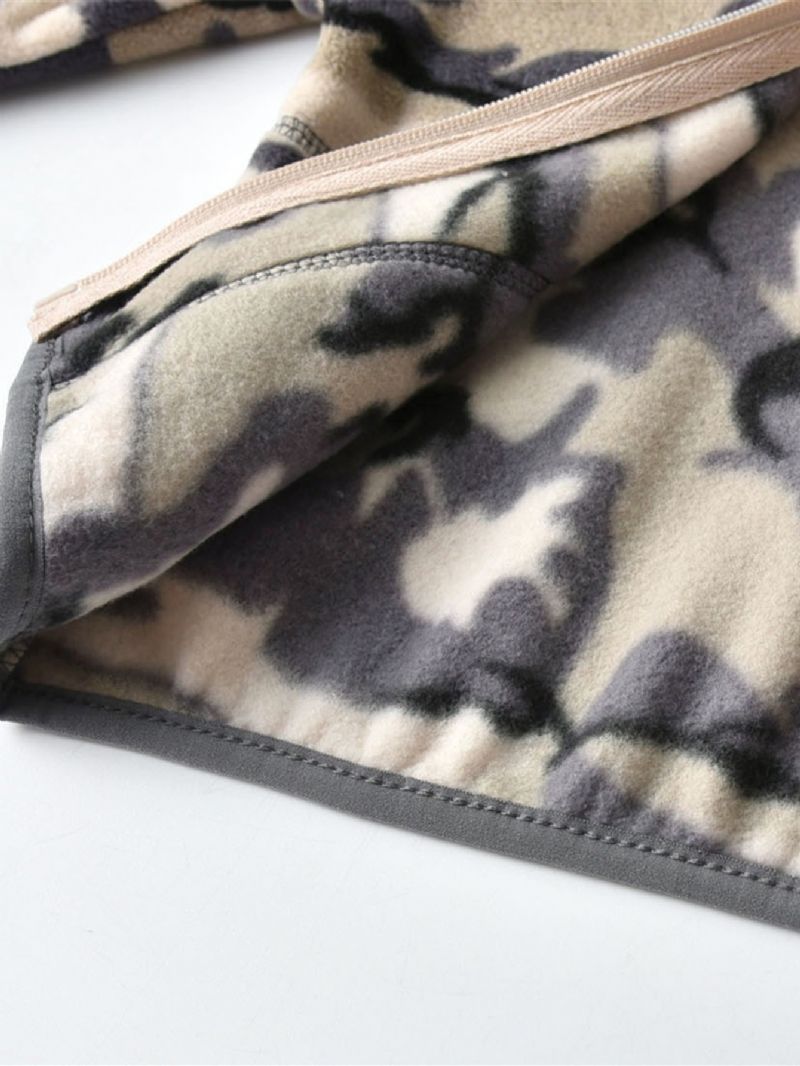 Ny Gutter Camo Printed Casual Warm Stand Collar Glidelåsjakke