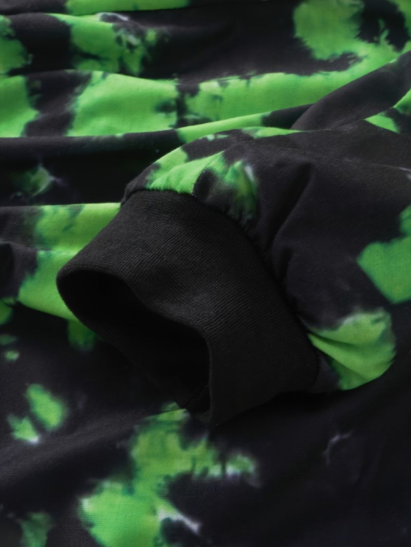 Småbarn Baby Gutter Tie Dye Trykt Langermet Sweatshirt Hettegenser Topper Bukser