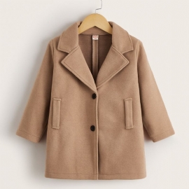 Småbarn Gutter Lapel Collar Overcoat