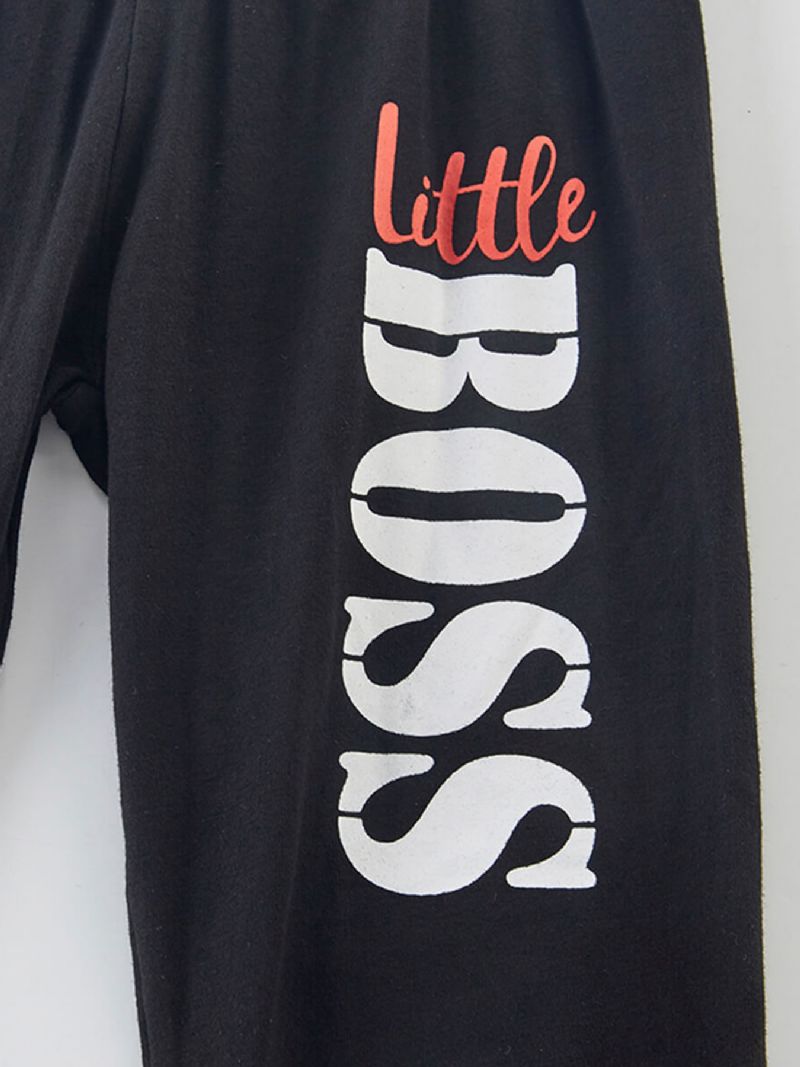 Småbarnsgutt Little Boss-hettegenser Og Matchende Joggebuksesett Babyklær For Barn