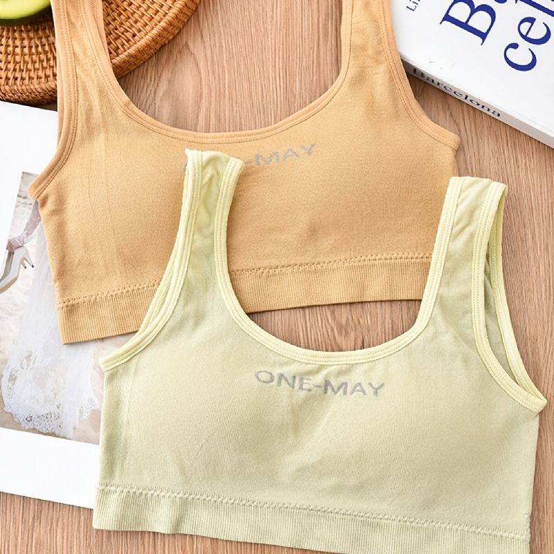 Jente Soft Sports Bh Stretch Camisole Vest Med Avtagbar Pute