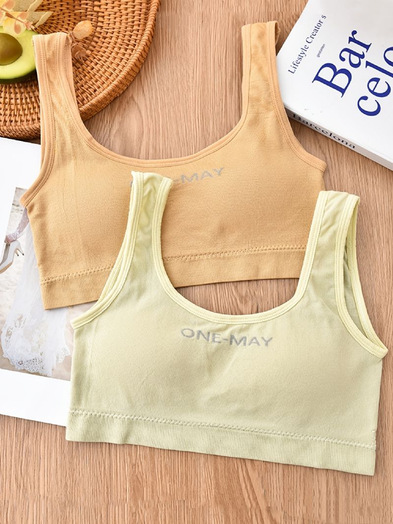 Jente Soft Sports Bh Stretch Camisole Vest Med Avtagbar Pute