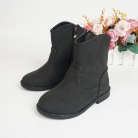 Kids Jenter Side Zip Chelsea Boots Støvler For Fall Winter New