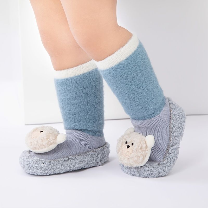 Tegneserie Dyr Varm Fleece Sklisikre Støvler Slip-on-sko For Baby Gutter Jenter Småbarn Vinter