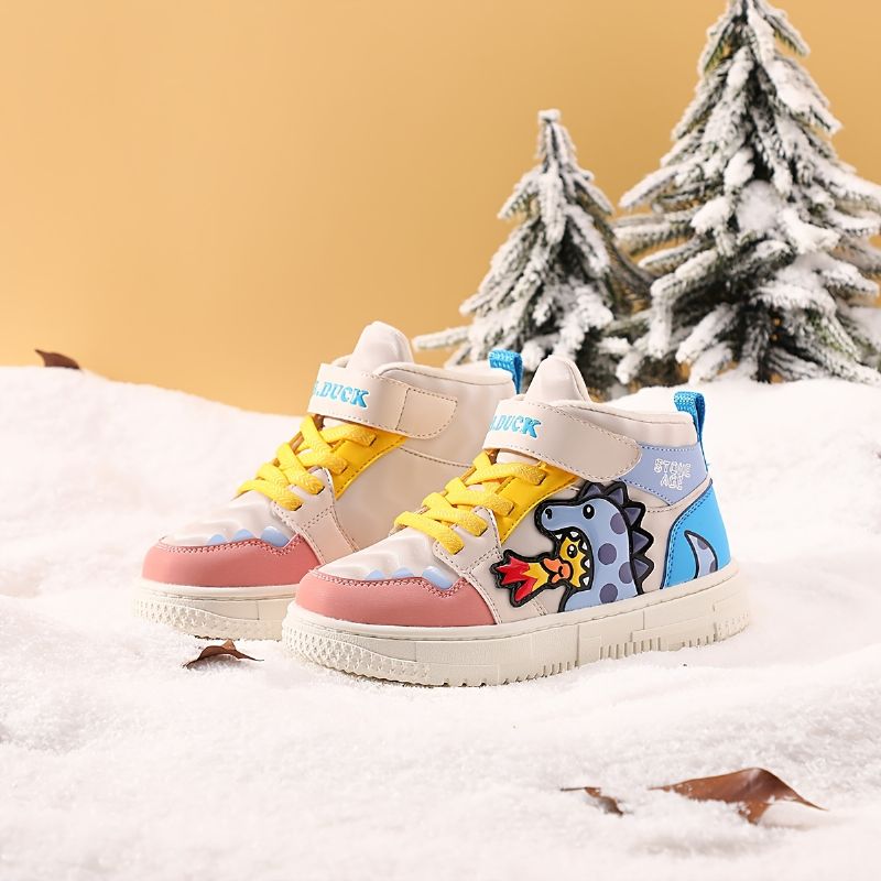 B.duck Gutter Jenter Sneakers Tegnefilm Sklisikker Fleece Varm Vinter Canvas Sko Barnesko