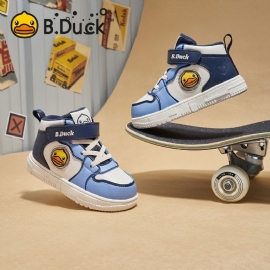 B.duck Gutter Jenter Tegneserie Joggesko Sklisikker Fleece Varm High Top Skate Sko Vinter Barn Sko