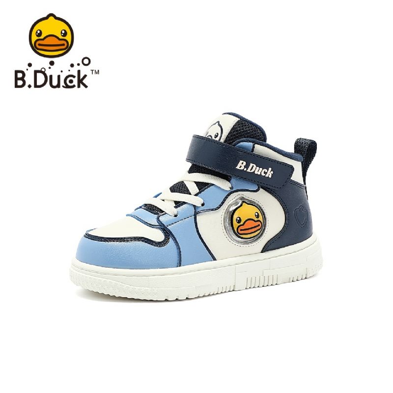 B.duck Gutter Jenter Tegneserie Joggesko Sklisikker Fleece Varm High Top Skate Sko Vinter Barn Sko