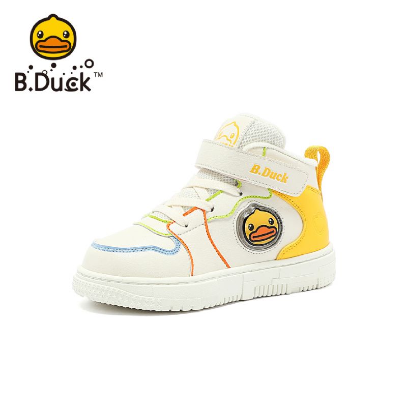 B.duck Gutter Jenter Tegneserie Joggesko Sklisikker Fleece Varm High Top Skate Sko Vinter Barn Sko