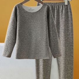 2stk Enkel Pyjamas For Gutter Med Termisk Fleece-overdeler Og -bukser Til Vinteren