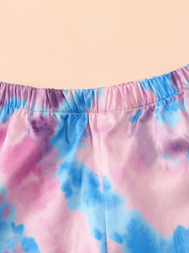 Babyjenter Joggebukser Elastisk Midje Sommerfugltrykk Tie Dye Sport Joggerbukser Barneklær