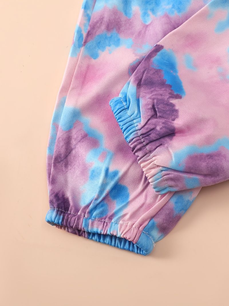 Babyjenter Joggebukser Elastisk Midje Sommerfugltrykk Tie Dye Sport Joggerbukser Barneklær