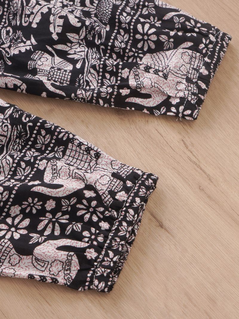 Barn Jenter Søt Tegneserie Elephant Print Casual Bukser