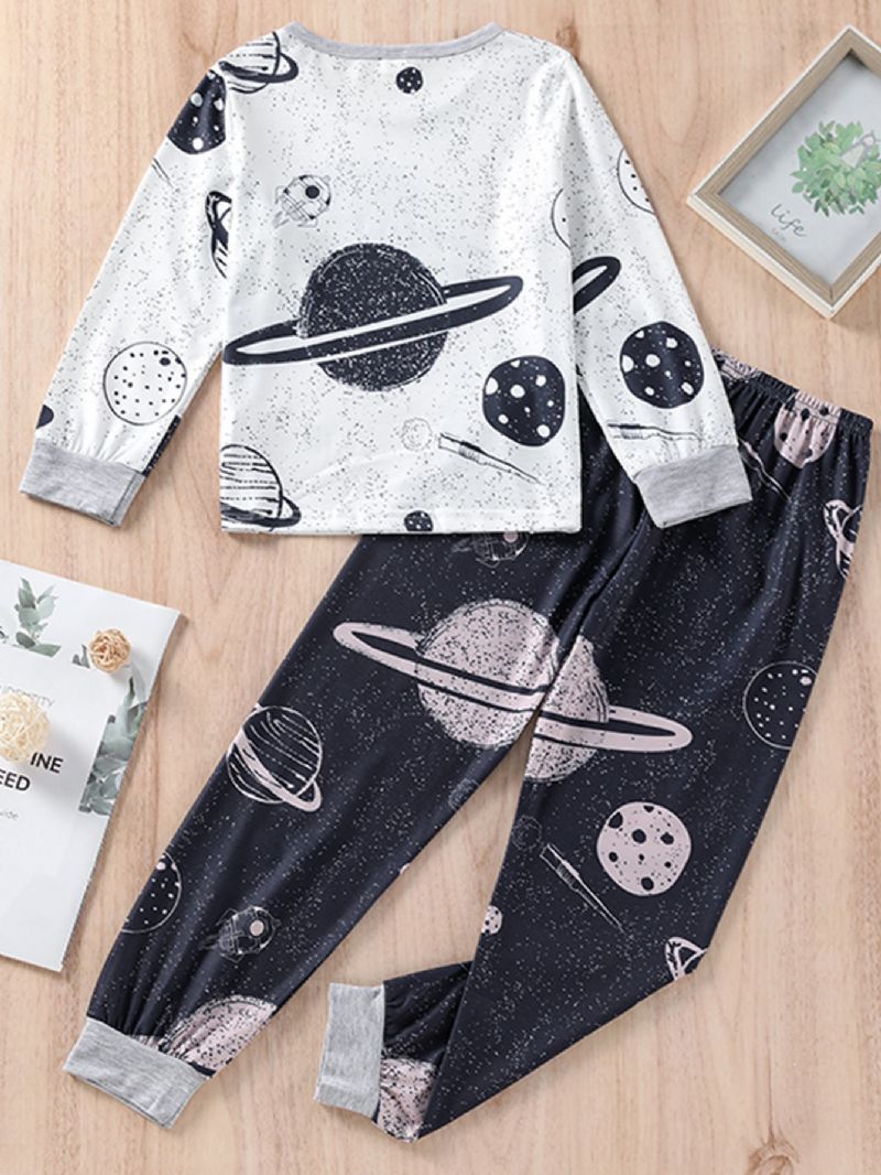 Guttens Cosmic Print Crew Neck Top & Pants Loungewear