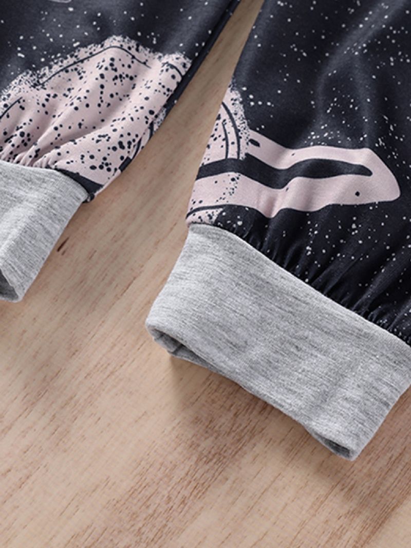 Guttens Cosmic Print Crew Neck Top & Pants Loungewear