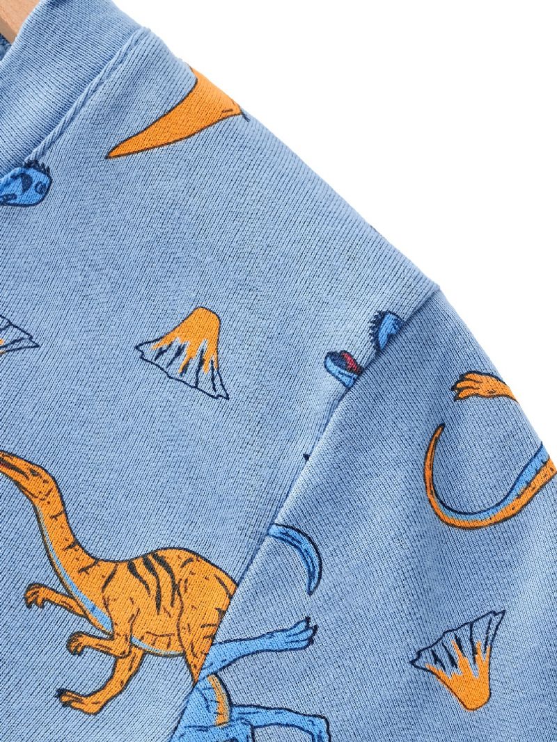 Guttens Lounge Wear Homewear Langermet Topp Og Matchende Buksesett Med Dinosaurtrykk