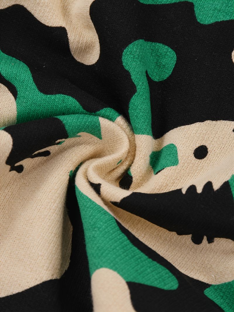 Gutter Camouflage Dinosaur Print Vår Høst Joggebukse Med Snøring