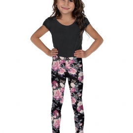 Jenter High Stretch Myke Leggings Blomster Print Bukser Barneklær