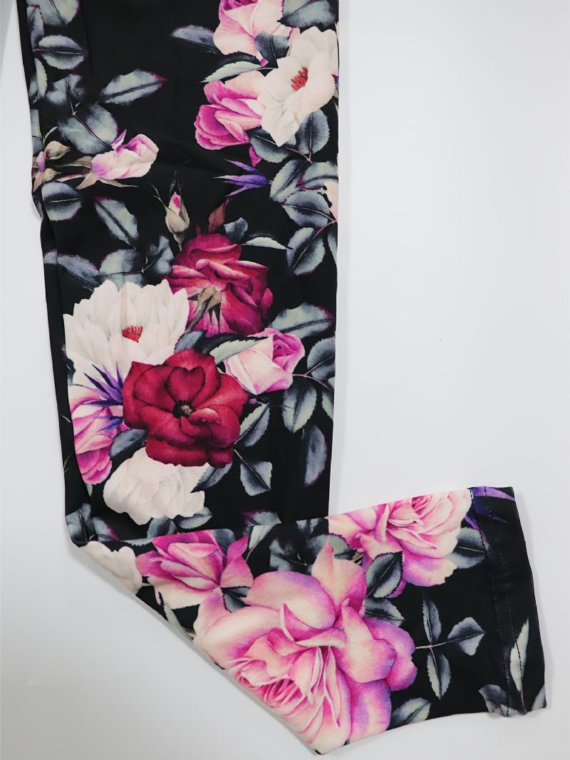 Jenter High Stretch Myke Leggings Blomster Print Bukser Barneklær