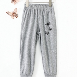 Joggebukse For Jenter Butterfly Print Sportsbukser