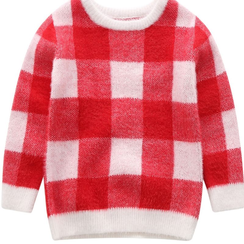 Baby Jenter Geometrisk Mønster Preppy Pullover Barn Varm Genser