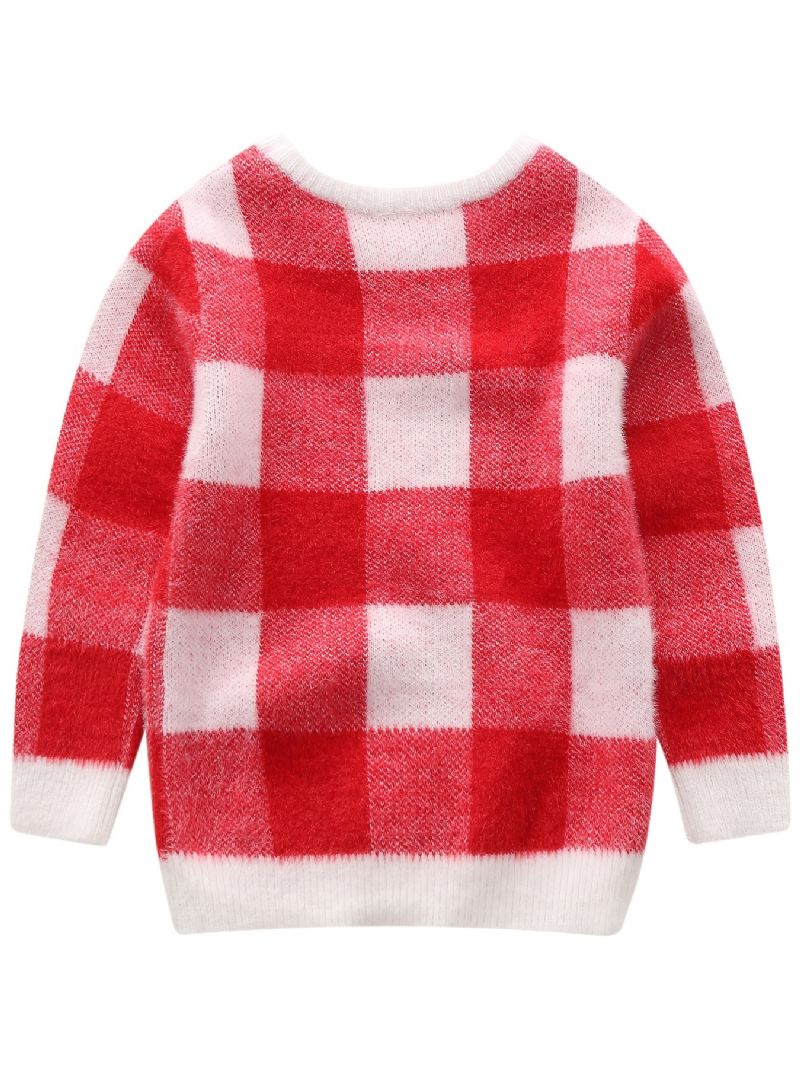 Baby Jenter Geometrisk Mønster Preppy Pullover Barn Varm Genser