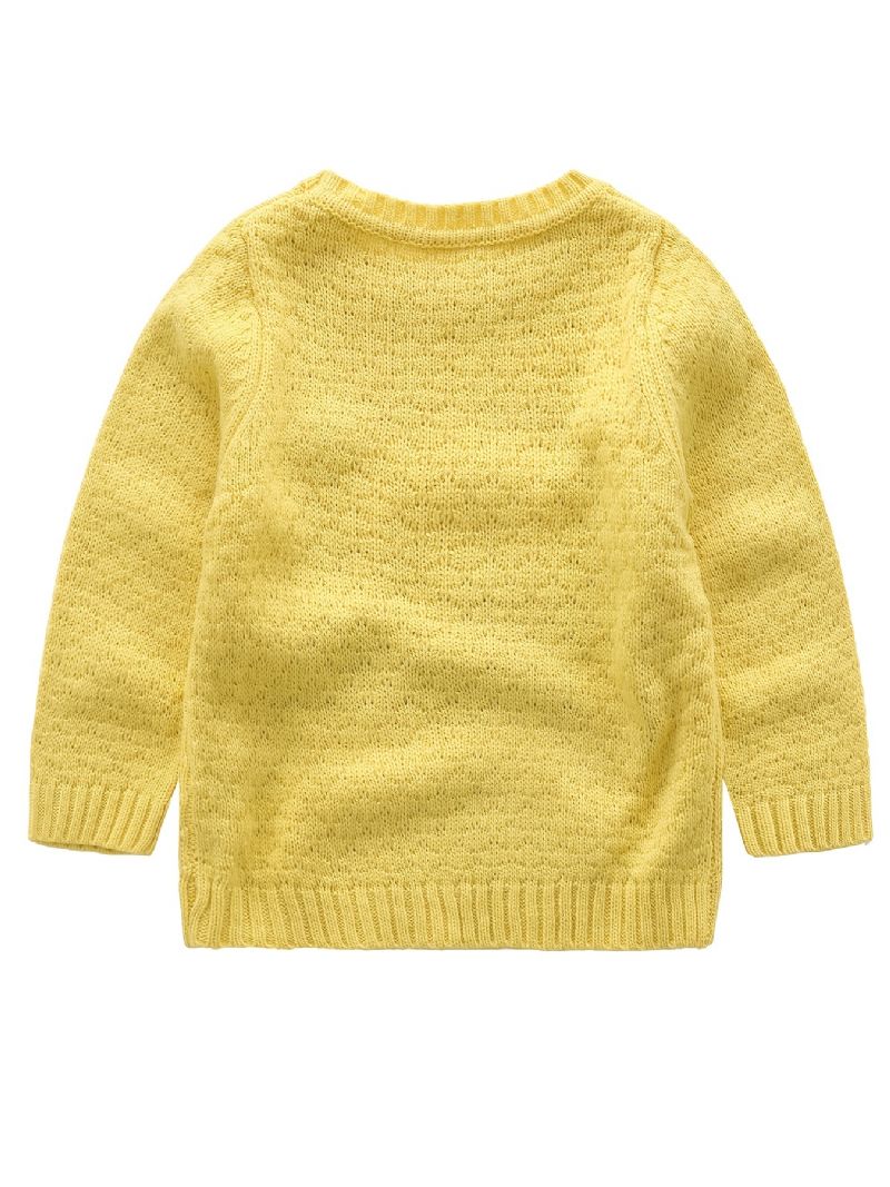 Baby Jenter Gutter Bjørn Genser Rund Hals Strikket Casual Pullover