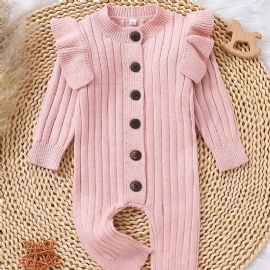 Baby Jenter Veving Lange Ermer Jumpsuit