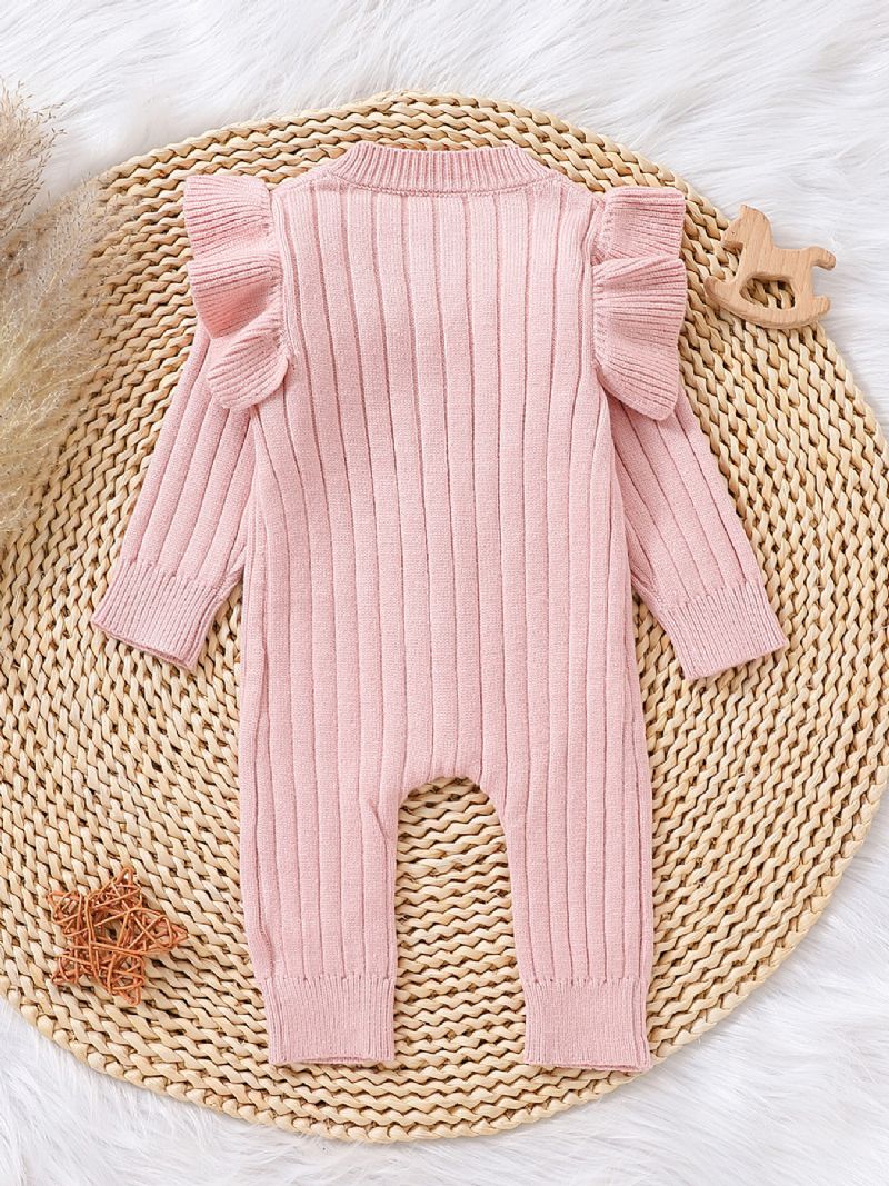 Baby Jenter Veving Lange Ermer Jumpsuit