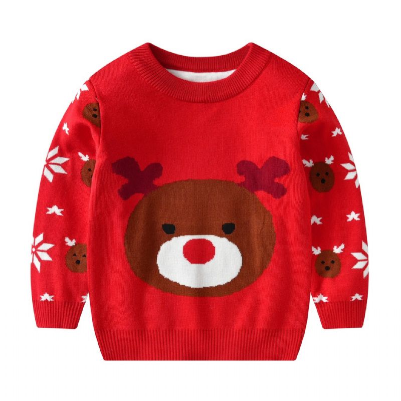 Christmas Bear Gutter Strikket Genser