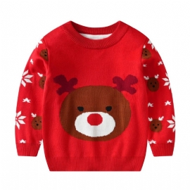 Christmas Bear Gutter Strikket Genser