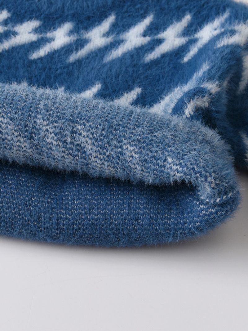 Gutter Genser Strikk Høst Mote Fleece Pullover