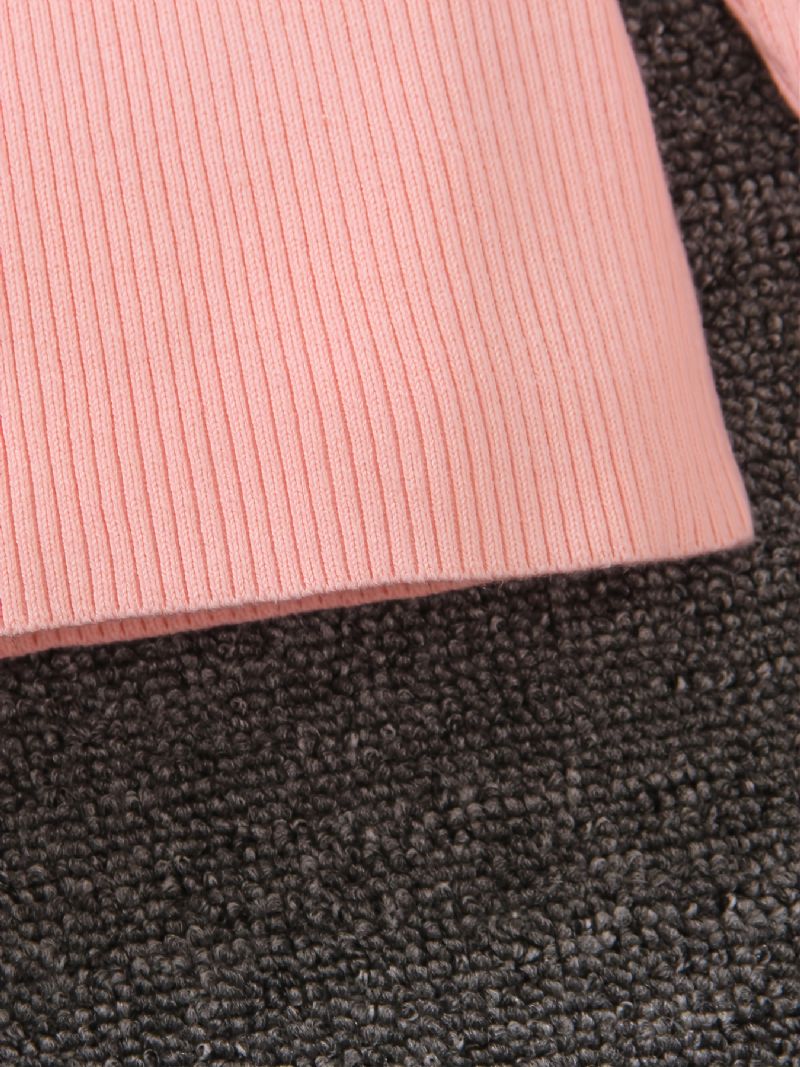 Jenter Strikket Stripet Rosa Pullover Genser Vinter