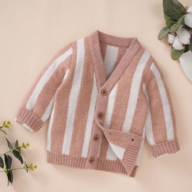 Småbarn Baby Jente Strikket Cardigan Jakke Barn Ruffle Langermet Button Down Genser Topp Varm Frakk Høst Vinter