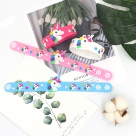 4 Stk / Pakke Ny Unicorn Pvc Myk Gummiarmbånd Til Barn Tegneserie Smykker Gaver