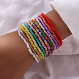 Boho Sead Beads Beaded Stretch Armbånd Charms Smykker Gave Bursdagsgaver Til Kvinner Kone Jenter Henne