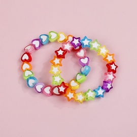 Makersland Jenter Cute Star Love Bead Armbånd