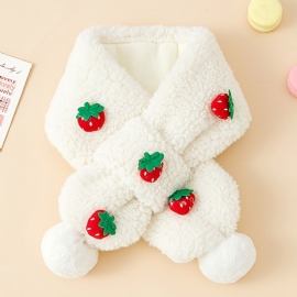 Baby Jenter Skjerf Søt Strawberry Fleece Varm Vinter