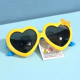 Barne Jenter Solbriller Uv Beskyttelse Hjerteformet Sløyfe Dekor Solskjerm Briller