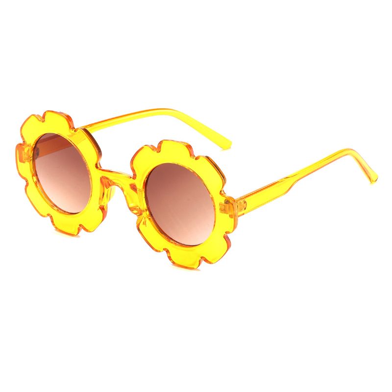 Jenter Søte Solsikkeformede Solbriller Uv-beskyttelse Dekorativt Tilbehør