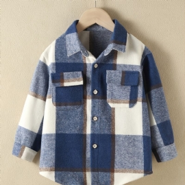 Baby Barn Fargerike Rutete Collared Langermet Button-down Skjorter Gutter Jenter