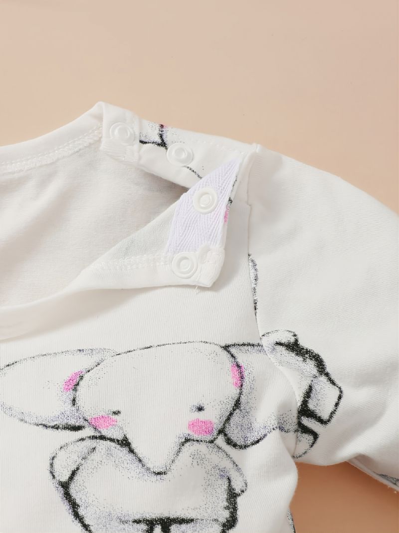 Baby Jenter Elephant Print Langermet Onesie