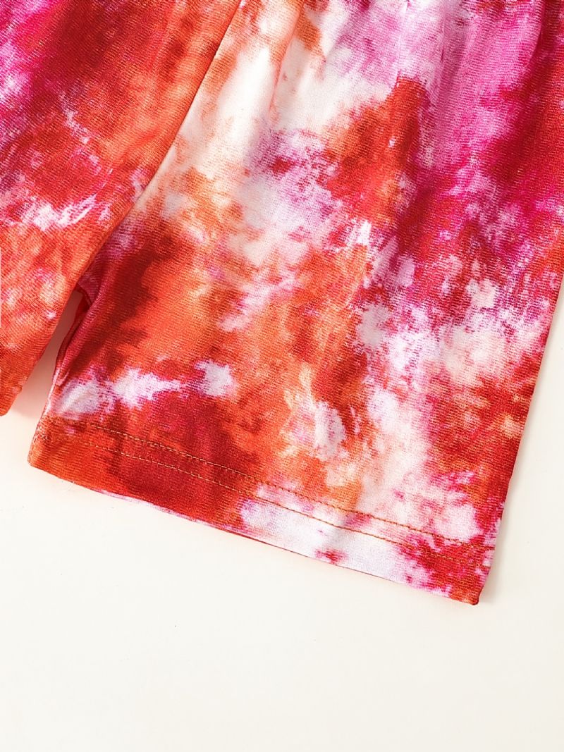 Gutter Casual Tie Dye Sett Med Kortermet T-skjorte Og Shorts For Utendørs Strand