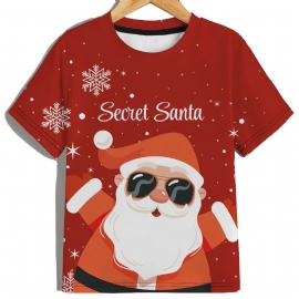 Gutter Jenter T-skjorte Med Julegrafikk